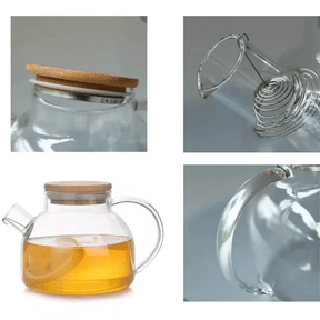 Chaleira de Vidro 1000ml | Infusor Inox e Resistente ao Fogo