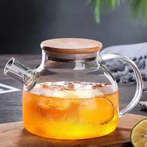 Chaleira de Vidro 1000ml | Infusor Inox e Resistente ao Fogo