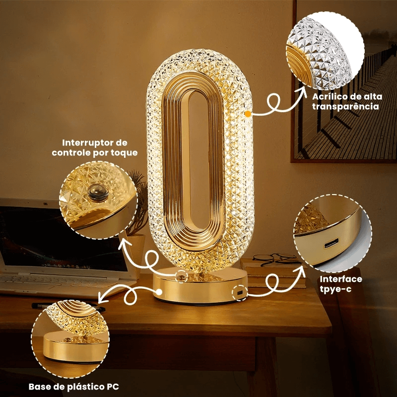 Luminária de Cristal Luxuosa