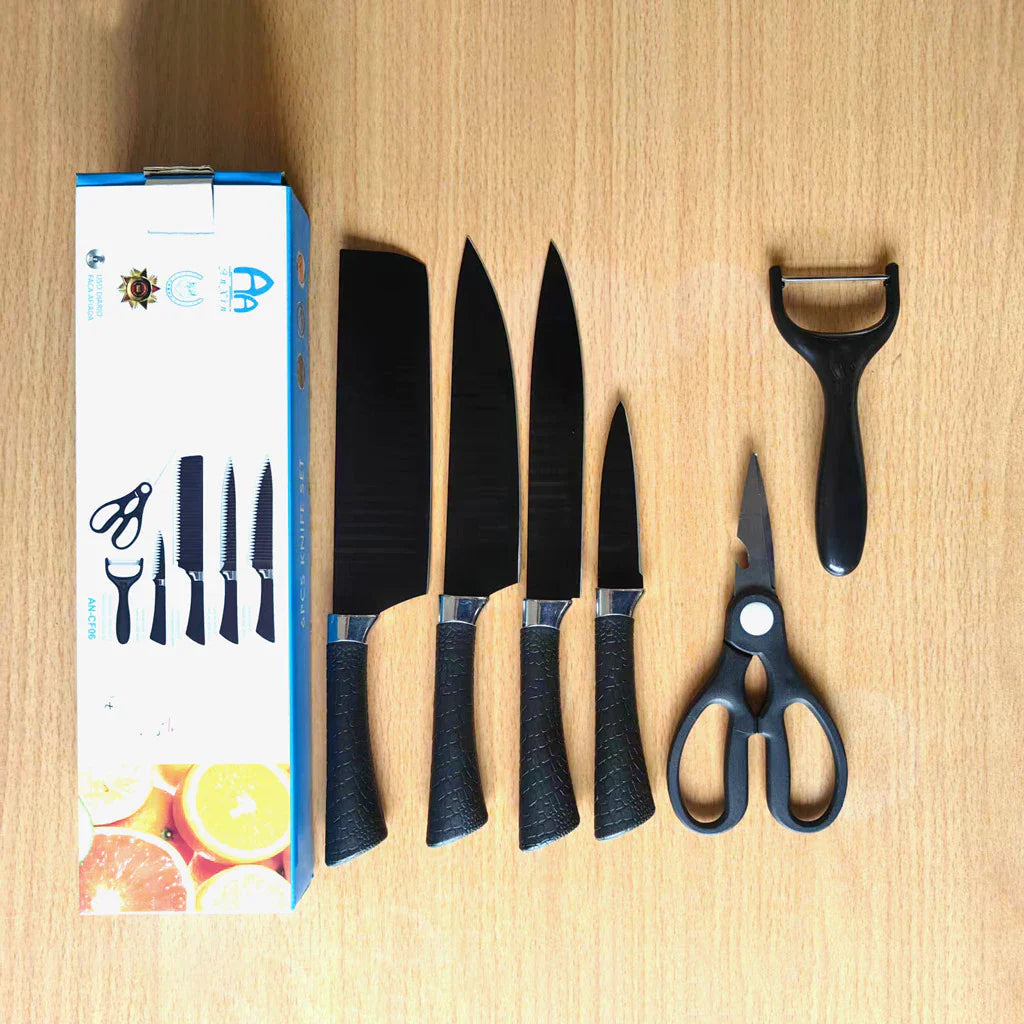 Jogo de Facas 6 Peças em Aço Inoxidável com Alta Durabilidade e Precisão para Cozinha