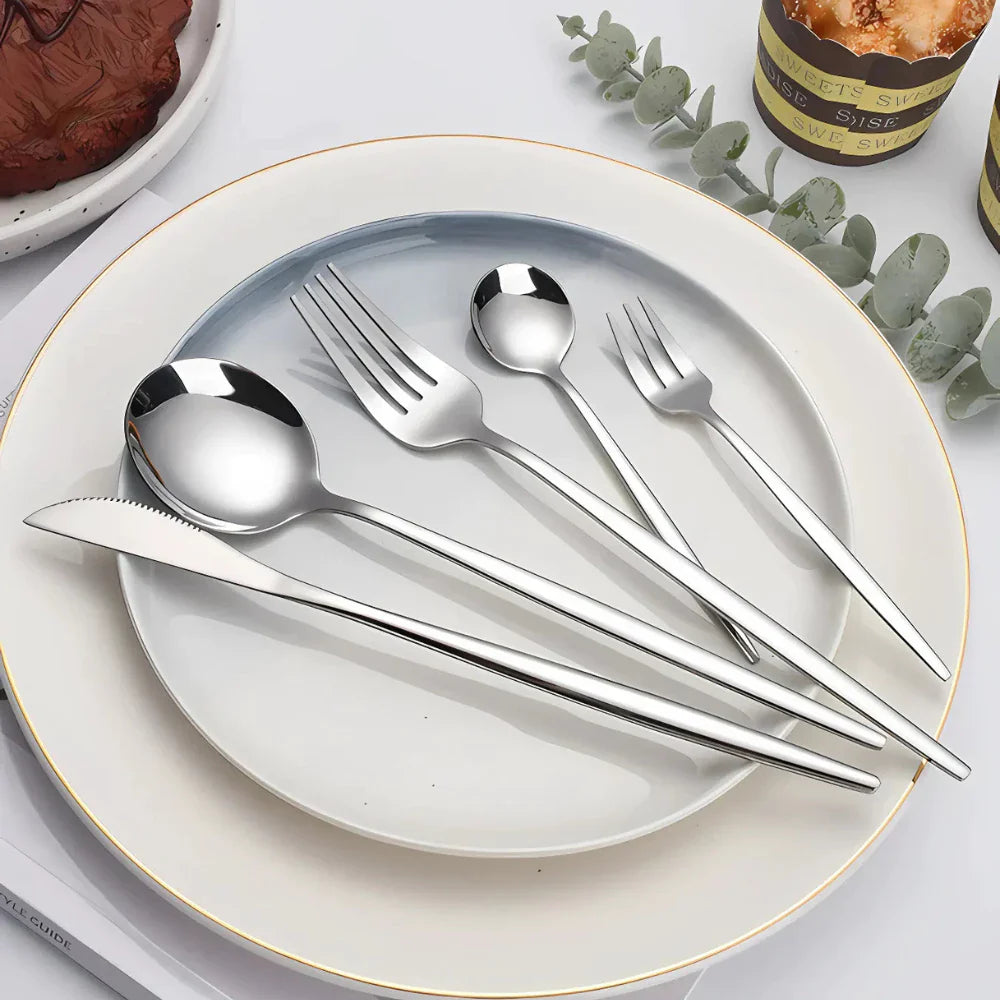 Talheres Prata Inox Glamour – Elegância e Brilho para Sua Mesa Posta- COMPRE E  LEVA O DOBRO